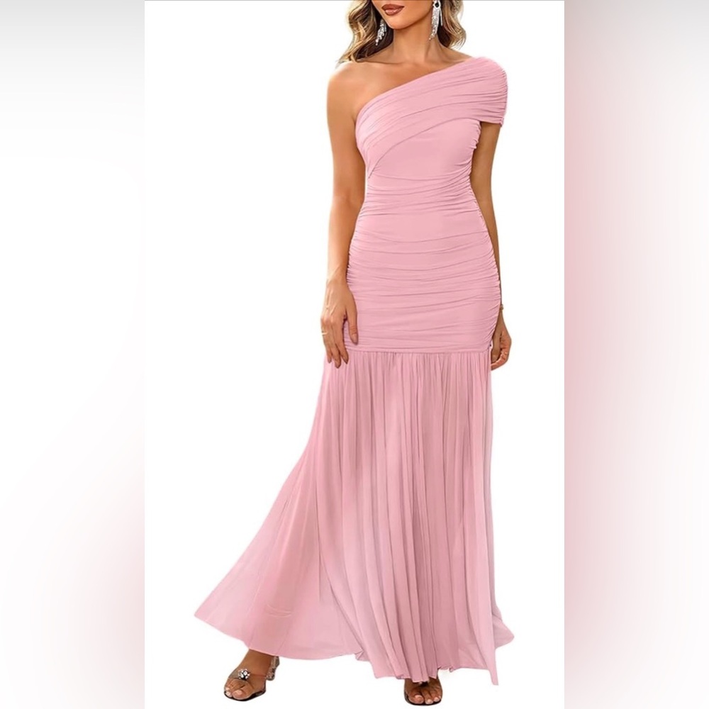 Long formal one shoulder dress